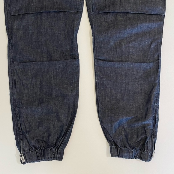 Nili Lotan Cropped French Military Pant Low Rise Cotton Linen Chambray Indigo 4 - Picture 10 of 16